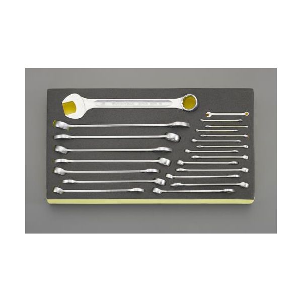 (LINEクーポン有)【即納在庫品】「直送」【個人宅配送不可】 エスコEA612VB-2 直送 代引不可・他メーカー同梱不可 22本組 片目片口スパナセット インチ EA612VB2