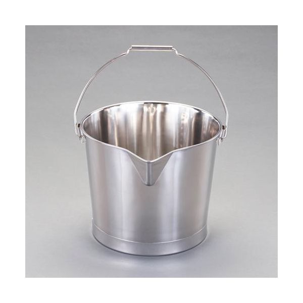 (LINEクーポン有)【即納在庫品】「直送」【個人宅配送不可】エスコ EA508S-22 直送 代引不可・他メーカー同梱不可 15L バケツ 口付／ステンレス製 EA508S22