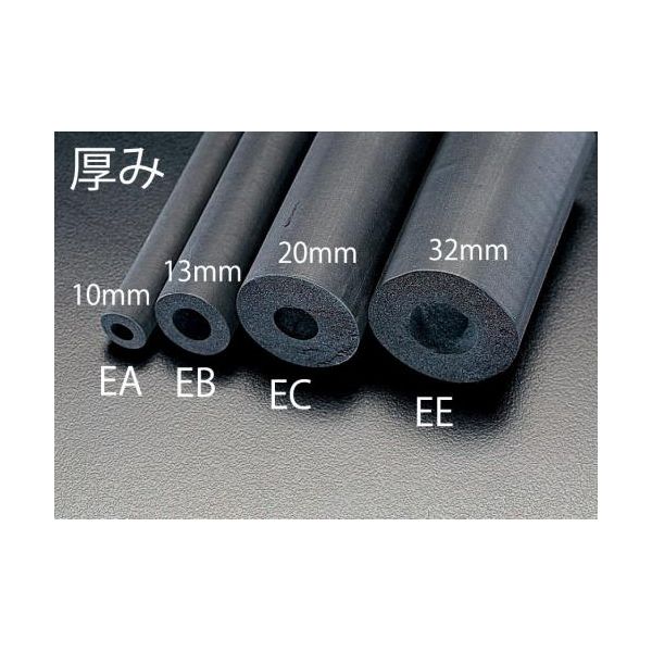 (LINEクーポン有)【個人宅配送不可】【即納在庫品】「直送」エスコ EA997EA-19A 19mmx2m／10mm厚 断熱チューブ 4本 EA997EA19A