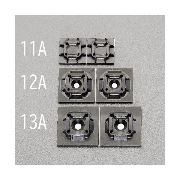 (LINEクーポン有)【個人宅配送不可】【即納在庫品】「直送」エスコ EA475GB-12A 25．4x25．4mm結束バンド用ベース 粘着付／100個 EA475GB12A