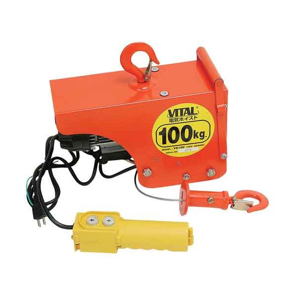 (LINEクーポン有)4954380070114 バイタル 電気ホイスト 100kg VE100 バイタル工業 作業工具 チェーンブロック 荷役工具｜測定器・工具のイーデンキ