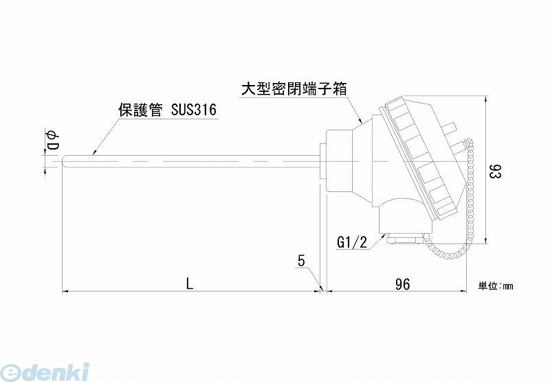 (LINEクーポン有)【個数：1個】日本電測 RN3-10-30 端子箱形白金測温抵抗体 RN31030 4,905円