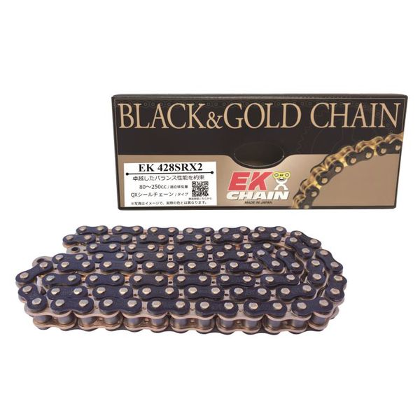 (LINEクーポン有)江沼チェーン 4571291788138 EK チェーン 428SR&minus;X2 BK／GP 116L MLJ｜測定器・工具のイーデンキ 8,693円