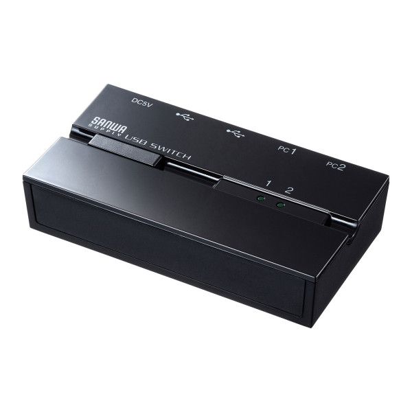 (LINEクーポン有)サンワサプライ SW-US22HMG 磁石付きUSB2．0手動切替器 ハブ付き・2回路 SWUS22HMG