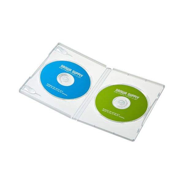 (LINEクーポン有)【個数：1個】DVD-TN2-10CLNX5 直送 代引不可・他メーカー同梱不可 5個セット 10枚×5 サンワサプライ DVDトールケース 2枚収納・10枚セット・クリア DVDTN210CLNX5