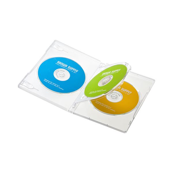 【個数：1個】DVD-TN3-10CLX5 直送 代引不可・他メーカー同梱不可 5個セット 10枚&times;5 サンワサプライ DVDトールケース 3枚収納・10枚セット・クリア DVDTN310CLX5｜測定器・工具のイーデンキ