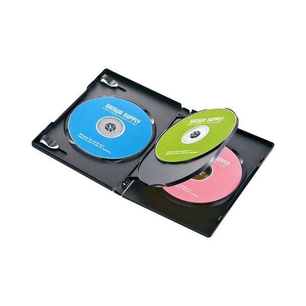 (LINEクーポン有)【個数：1個】DVD-TN4-03BKNX5 直送 代引不可・他メーカー同梱不可 5個セット 3枚×5 サンワサプライ DVDトールケース 4枚収納・3枚セット・ブラック DVDTN403BKNX5