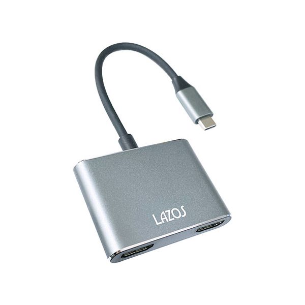 【個数:1個】L-CH2X6 直送 代引不可・他メーカー同梱不可 6個セット Lazos TypeCハブ 2in1 LCH2X6|測定器・工具のイーデンキ