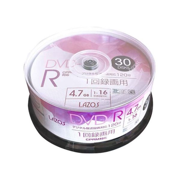 【個数：1個】L-CP30PX12 直送 代引不可・他メーカー同梱不可 360枚セット 30枚&times;12セット Lazos 録画用DVD&minus;R LCP30PX12｜測定器・工具のイーデンキ