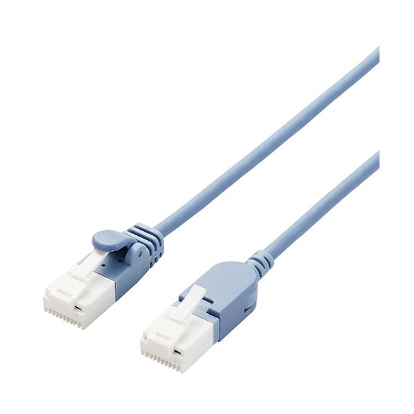 【個数：1個】LD-GPATSW/BU100X5 直送 代引不可・他メーカー同梱不可 5個セット エレコム スイングコネクタLANケーブル Cat6A準拠 LDGPATSW/BU100X5