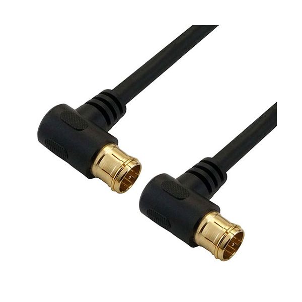 【個数：1個】AC10-632BKX10 直送 代引不可・他メーカー同梱不可 10個セット HORIC アンテナケーブル 1m ブラック 両側L字差込式コネクタ AC10632BKX10