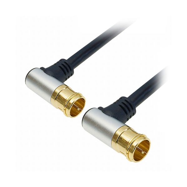 【個数：1個】AC50-682BKX5 直送 代引不可・他メーカー同梱不可 5個セット HORIC ホーリック アンテナケーブル 5m ブラック アルミヘッド 両側L字差込式コネクタ AC50682BKX5