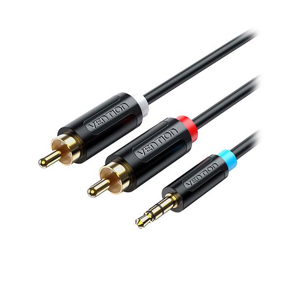(LINEクーポン有)【個数：1個】BC-5534X10 直送 代引不可・他メーカー同梱不可 10個セット VENTION 3．5Mm Male to 2－Male RCAアダプターケーブル 0．5m Black BC5534X10