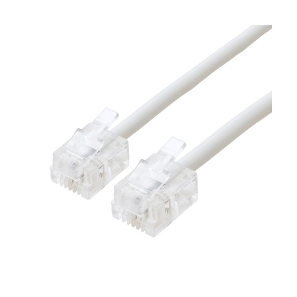 (LINEクーポン有)【個数：1個】DC-201/WHX20 直送 代引不可・他メーカー同梱不可 20個セット ミヨシ 電話用モジュラーコード 6極2芯 白 1m DC201/WHX20