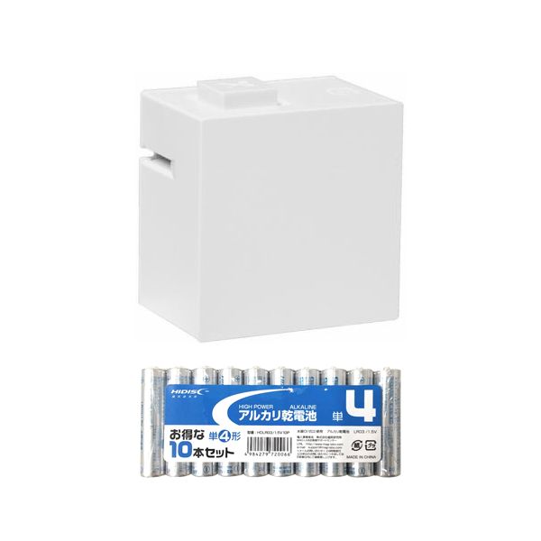 【個数：1個】LR30WH+HDLR03/1.5V10P 直送 代引不可・他メーカー同梱不可 KING JIM ラベルプリンター テプラLite ホワイト ＋ アルカリ乾電池 単4形10本パックセット｜測定器・工具のイーデンキ