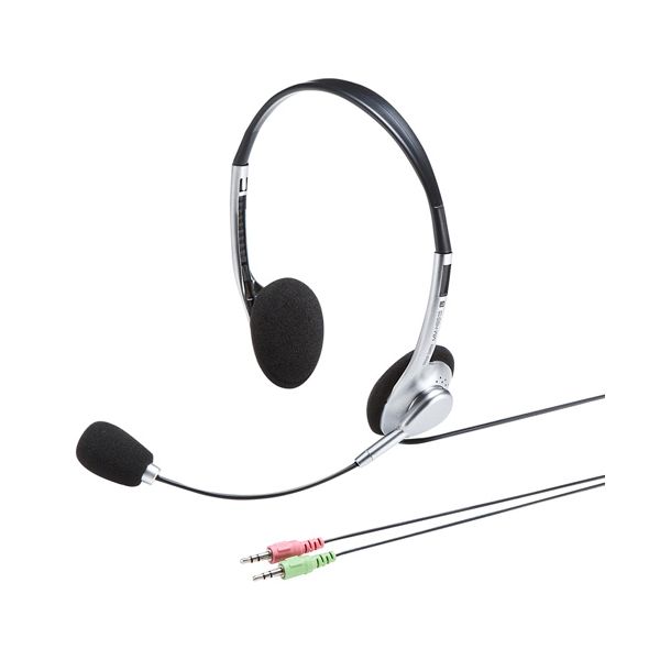 【個数：1個】MM-HS515SVNX5 直送 代引不可・他メーカー同梱不可 5個セット サンワサプライ マルチメディアPCヘッドセット MMHS515SVNX5｜測定器・工具のイーデンキ