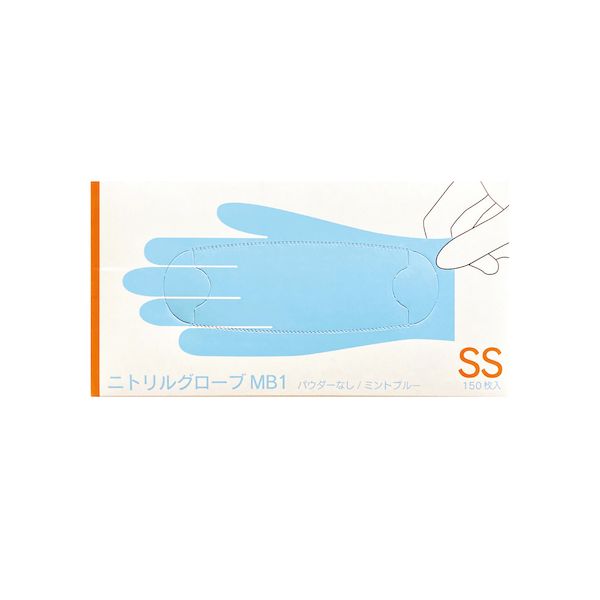 (LINEクーポン有)【個数：10個】4582465666503 【10個入】 直送 代引不可・他メーカー同梱不可 FR ニトリルグローブMB1 ミントブルー FR&minus;6650 SS 150入｜測定器・工具のイーデンキ