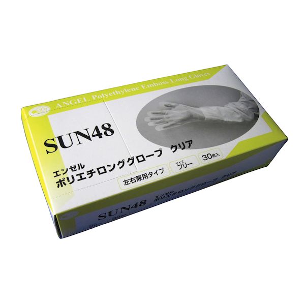 (LINEクーポン有)【個数：30個】4560326890595 【30個入】 直送 代引不可・他メーカー同梱不可 サンフラワー ポリエチロンググローブ SUN48 クリア 30入