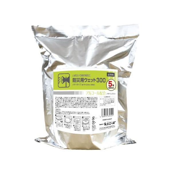 (LINEクーポン有)【個数：6個】4589870630525 【6個入】 直送 代引不可・他メーカー同梱不可 ニーズ バケツウェット詰替防災用 アルコール NZW3110 300入