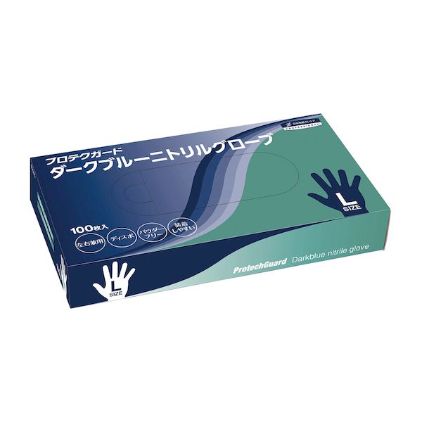 (LINEクーポン有)【個数：10個】4901750693701 【10個入】 直送 代引不可・他メーカー同梱不可 日本製紙クレシア ダークブルーニトリルグローブ 69370 L 100入