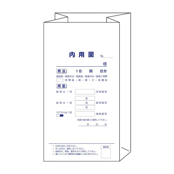 (LINEクーポン有)【個数：1個】2195(220X120)1000ﾏｲ 直送 代引不可・他メーカー同梱不可 博愛社 角底型内用薬袋 小 2195 220X120 1000入