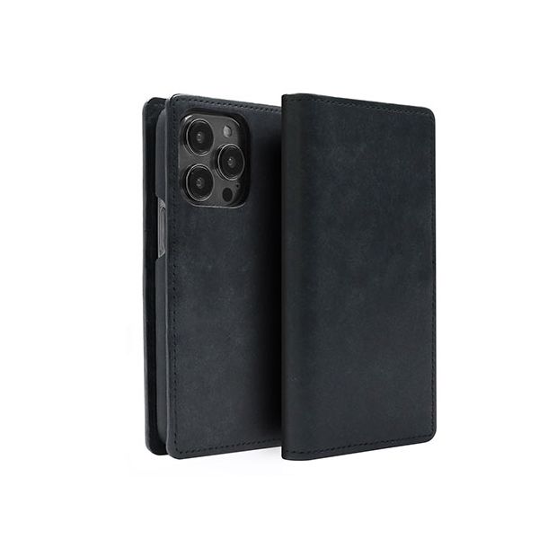 (LINEクーポン有)【個数：1個】ABS24062I14PBK 直送 代引不可・他メーカー同梱不可 abbi SIGNATURE MARGOTイタリアンレザーダイアリーケース for iPhone 14 Pro ブラック 手帳型