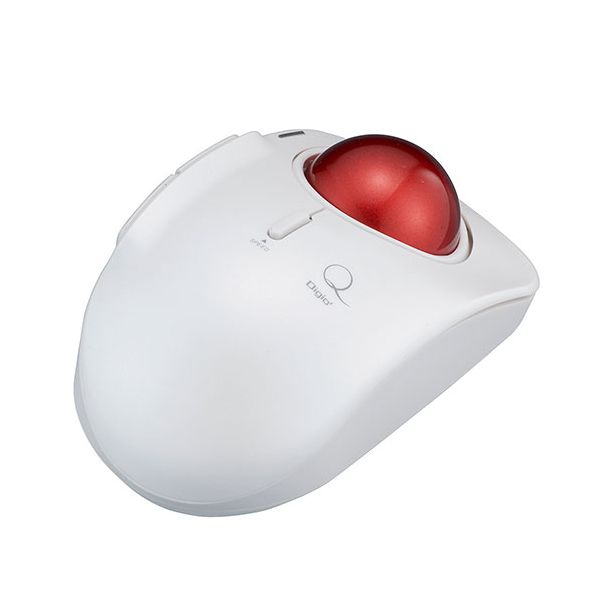 (LINEクーポン有)【個数：1個】MUS-TRLF184W 直送 代引不可・他メーカー同梱不可 Digio デジオ Qシリーズ 小型無線5ボタンレーザー式人差し指トラックボール ホワイト MUSTRLF184W