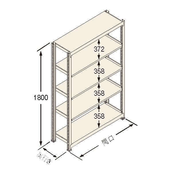 (LINEクーポン有)【個人宅配送不可】扶桑金属工業 GSN-J1815E5R 直送 代引不可・他メーカー同梱不可 中量ラック Jタイプ500KG アイボリー色 GSNJ1815E5R