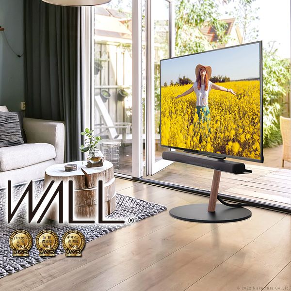 (LINEクーポン有)【個数：1個】WLTVL6111C 直送 代引不可・他メーカー同梱不可 WALLインテリアテレビスタンドA2ラージタイプ サテンホワイト キャスターベース
