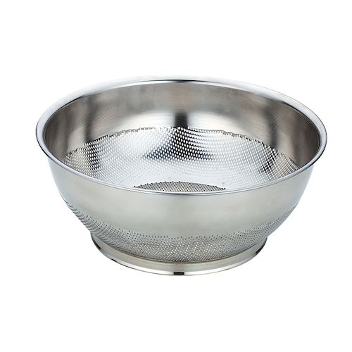 4520785092374 三宝産業 UK18－8パンチング 巾広浅型ザル 43cm シルバー