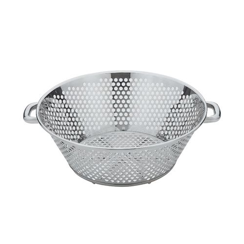 【1個入】4520785092534 三宝産業 UK18－8パンチング揚げザル平底P手 55cm 穴径10φ パイプハンドル