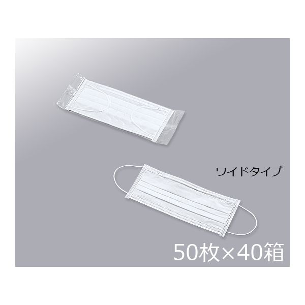 (LINEクーポン有)3-6851-11 クリーンルーム用ディスポマスク ワイドタイプ 50枚×40箱入 3685111|測定器・工具のイーデンキ