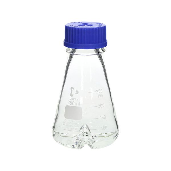 4-5286-01 ねじ口振盪三角フラスコ 下部バッフル付 250ml 4528601|測定器・工具のイーデンキ
