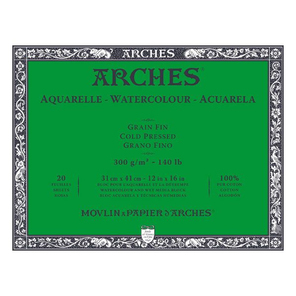 (LINEクーポン有)マルマン A1795062 アルシュ Arches 水彩紙 ブロック細目31X41 11,077円