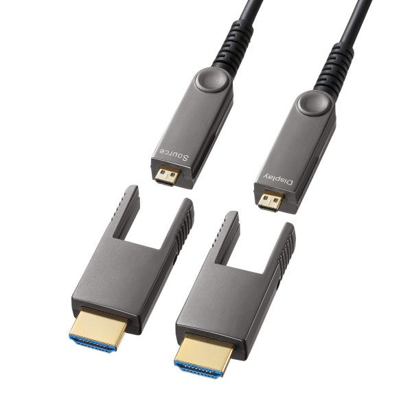 (LINEクーポン有)サンワサプライ KM-HD20-PFBAD10 4K60Hz対応光ファイバHDMIケーブル 10m KMHD20PFBAD10