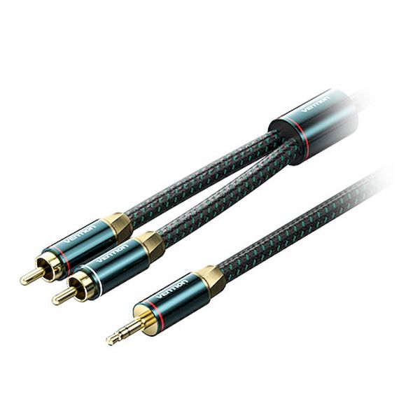 (LINEクーポン有)【個数：1個】BC-1061 直送 代引不可・他メーカー同梱不可 VENTION 3．5mm Male to 2RCA Male オーディオケーブル 5m グリーン BC1061