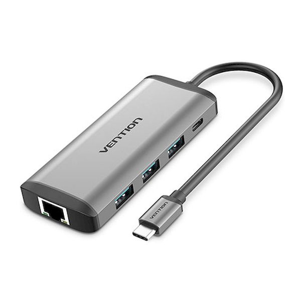 【個数:1個】CN-8085 直送 代引不可・他メーカー同梱不可 VENTION 多機能 PDドッキングステーション USB−C to HDMI/USB3.0*3/RJ45/TF/SD 0.15M メタルタイプ グレー CN8085|測定器・工具のイーデンキ