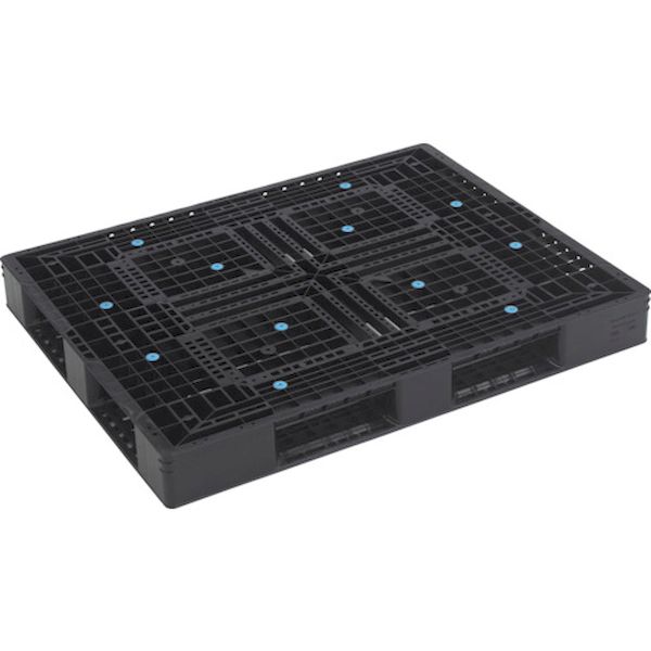 【個数：1個】ＴＲＵＳＣＯ TAP-D4-1114 直送 代引不可・他メーカー同梱不可 樹脂パレット 片面4方差 1400X1100 TAPD41114