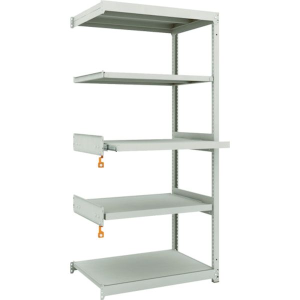 【個数:1個】TRUSCO M1.5-6363M2B 直送 代引不可・他メーカー同梱不可 スチールラック M1.5型軽中量棚 860X595XH1800 5段うちスライド2段 連結 M1.56363M2B