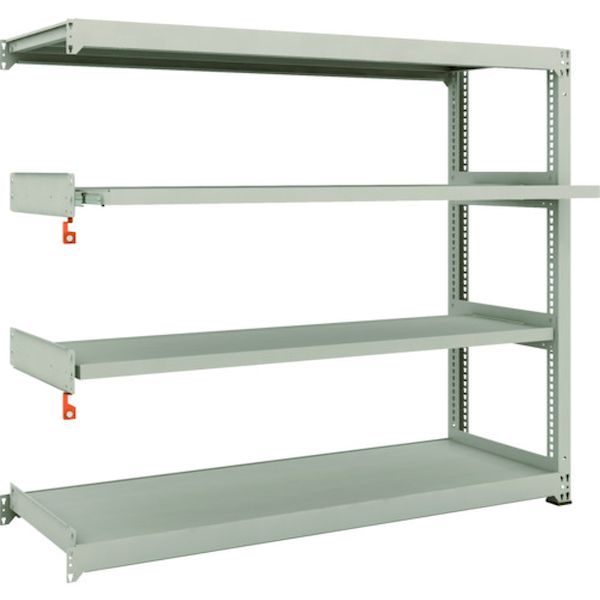 【個数：1個】ＴＲＵＳＣＯ M3-5662M2B 直送 代引不可・他メーカー同梱不可 スチールラック M3型中量棚 1800×571×H1500 4段うちスライド2段 連結 M35662M2B