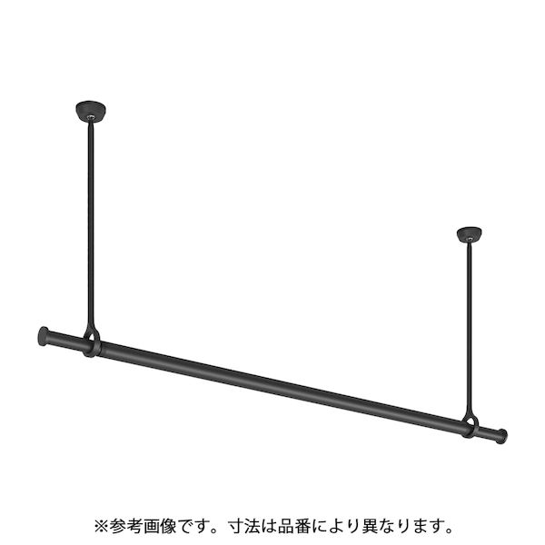 (LINEクーポン有)ＴＯＳＯ 30019999 ランドリーバー LB－1 物干金物・竿セット BK ブラック Mサイズ 250mm 室内物干し金物 天井付