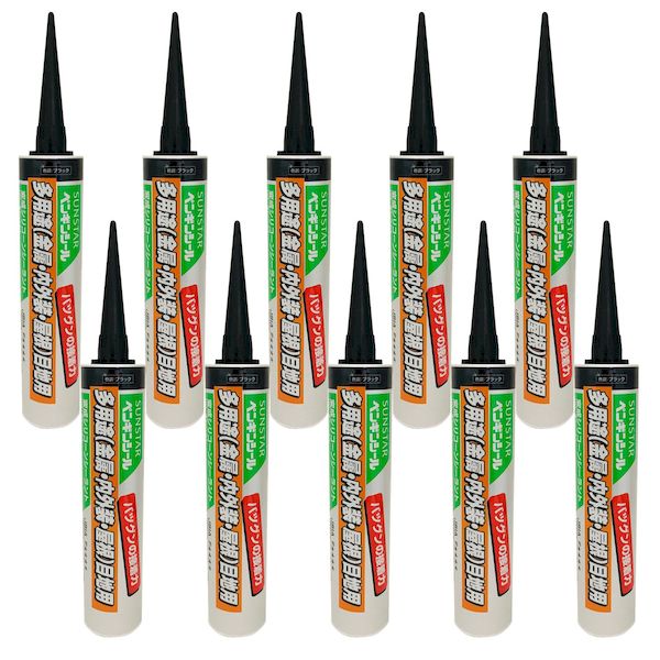(LINEクーポン有)SUNSTAR サンスター 4510185101202 ペンギンシール 多用途目地用 320ml ブラック 10入