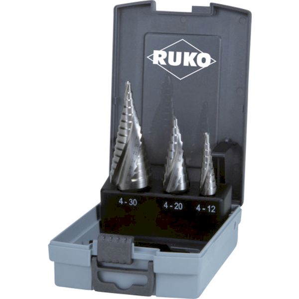 ＲＵＫＯ 101026ERO 2枚刃スパイラルステップドリルセット 3本組 コバルトハイス