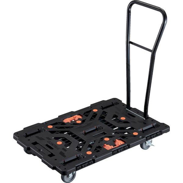ＴＲＵＳＣＯ BT900J5S2H-E100T 連結式樹脂製平台車 ビートル 900X600 自在5輪 内2輪ストッパー付 脱着式ハンドル付 とめたろう付 BT900J5S2HE100T