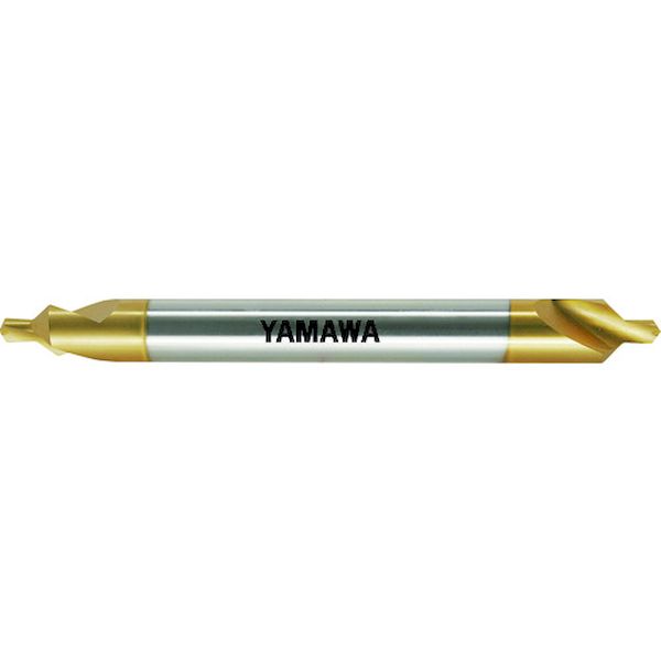 ヤマワ CE-QL-V-150-1.5X90X5 ロングシャンクコーティング強ねじれ溝A形90° センタ穴ドリル CE－QL V L150 1．5X90°X5 CEQLV1501.5X90X5