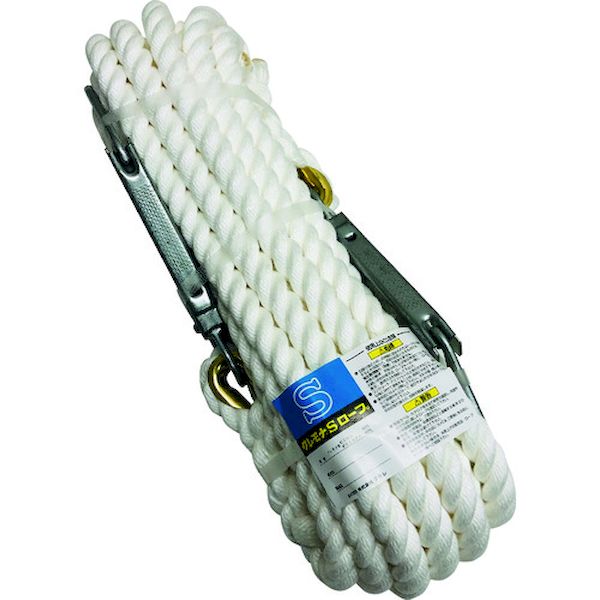 まつうら KMS16-20-2HOOK 両端大口径フック付 クレモナS荷揚げ用ロープ 16mmΦ×20m KMS16202HOOK