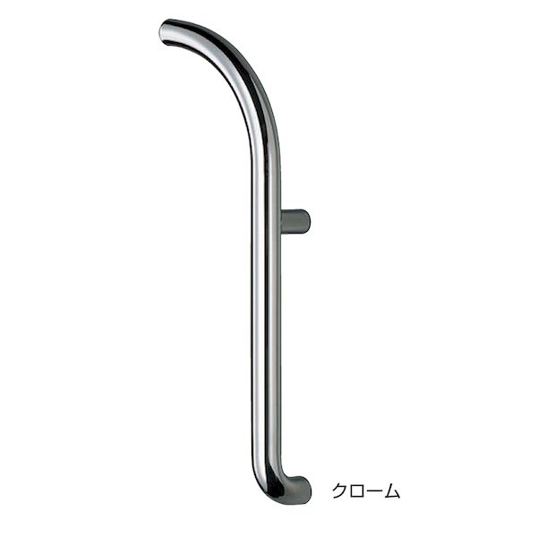 (LINEクーポン有)シロクマ NO.109L/550MM クロｰム J形丸棒取手 左 No．109L 550mm クローム 1組 2本 NO.109L550MMクロｰム