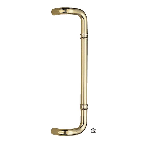 (LINEクーポン有)シロクマ NO.253L/600MM 真鍮 金 L形丸棒取手 No．253L 600mm 真鍮 金 1組 2本 NO.253L600MM真鍮金