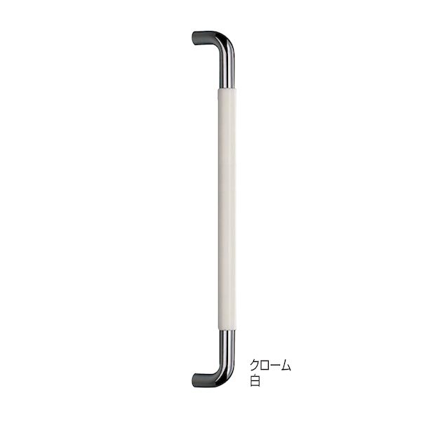 (LINEクーポン有)シロクマ NO.254G/大 クロｰム/白 丸棒取手 No．254G 大 クローム／白 1組 2本 NO.254G大クロｰム白｜測定器・工具のイーデンキ