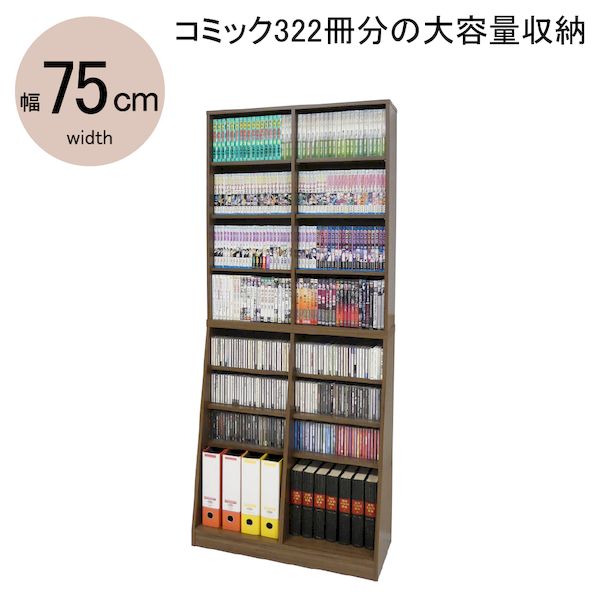 クロシオ 12139 直送 代引不可・他メーカー同梱不可 大容量ホームシェルフ W75 ウォールナット｜測定器・工具のイーデンキ